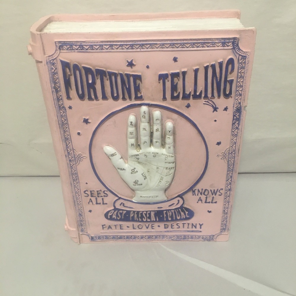 Fortune Telling Book Resin Statue Figure Halloween Palm Reading Decor